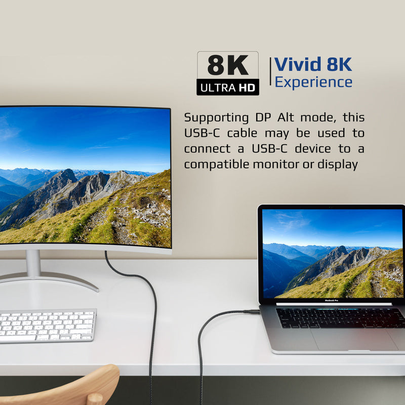 Promate PowerBolt240-1M 240W 40Gbps Thunderbolt 3 100cm Super Speed Fast Charging USB-C Cable