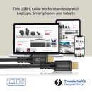 Promate PowerBolt240-1M 240W 40Gbps Thunderbolt 3 100cm Super Speed Fast Charging USB-C Cable