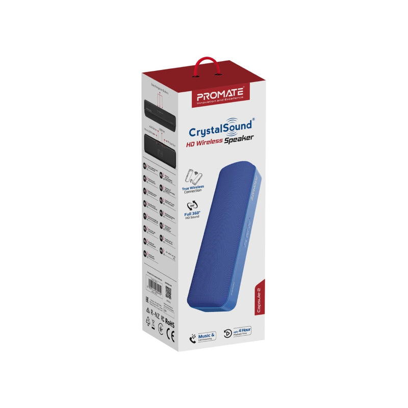 Promate Capsule-2 Crystal Sound HD Wireless Speaker (Blue)