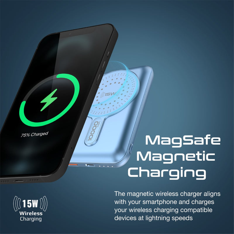 Promate Powermag-10Pro 10000MAH Super Charge Magsafe 15W Wireless Charging Power Bank