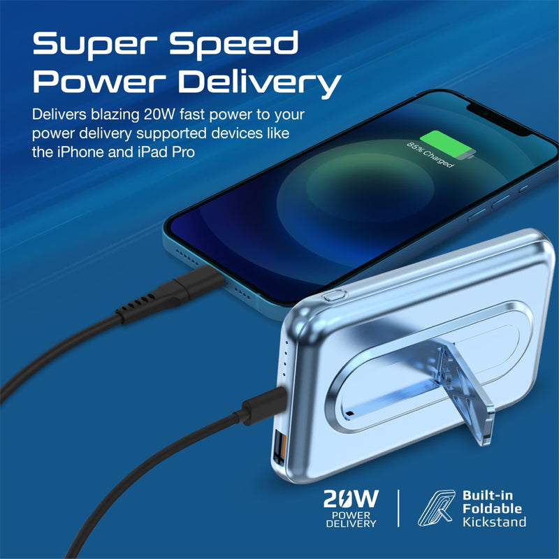 Promate Powermag-10Pro 10000MAH Super Charge Magsafe 15W Wireless Charging Power Bank