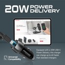 Promate 33W Car Charger With Lightning Cable And USB-A Port PowerDrive-33PDI