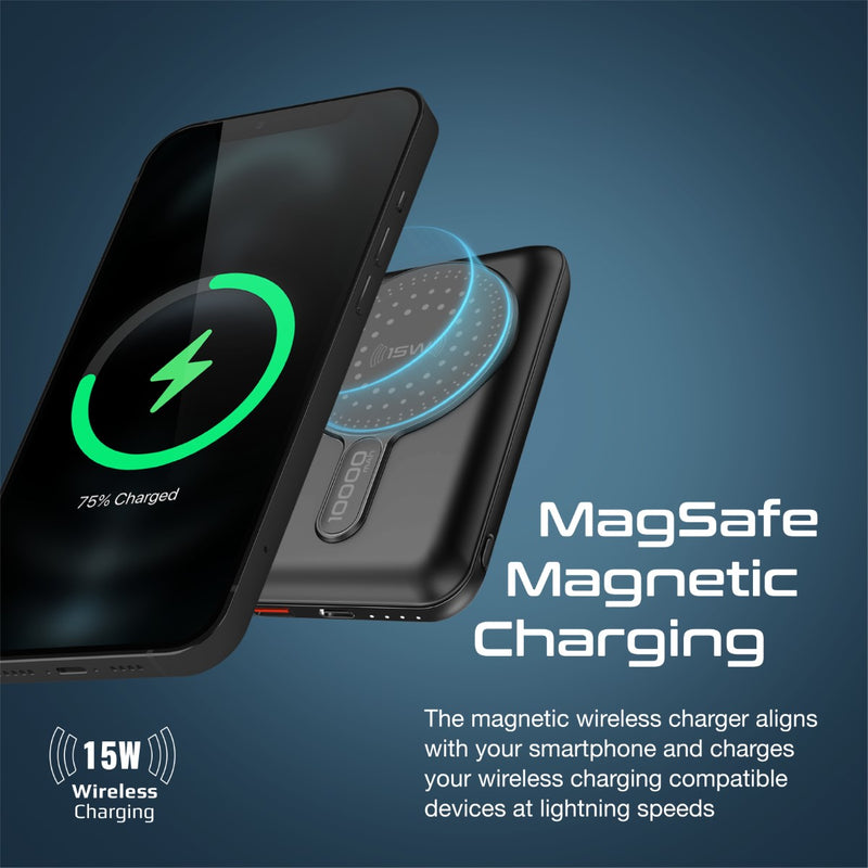 Promate Powermag-10Pro 10000MAH Super Charge Magsafe 15W Wireless Charging Power Bank