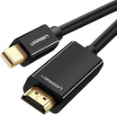 UGreen Mini DP To HDMI Cable (4K) - 1.5m (Black) (MD101/20848)