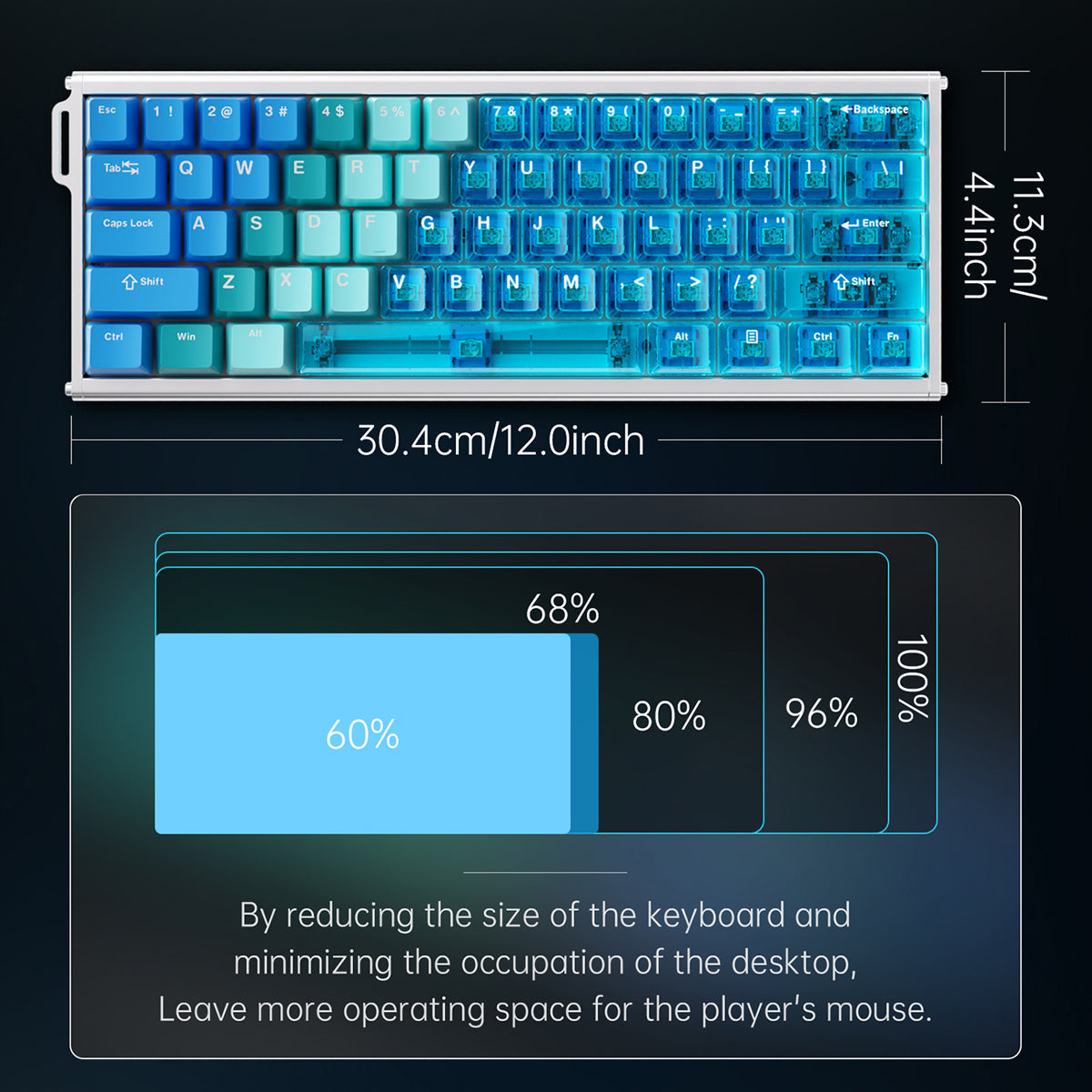 Ajazz ALUX60 RGB Wired 61-Keys Hot-Swappable Mechanical Keyboard 