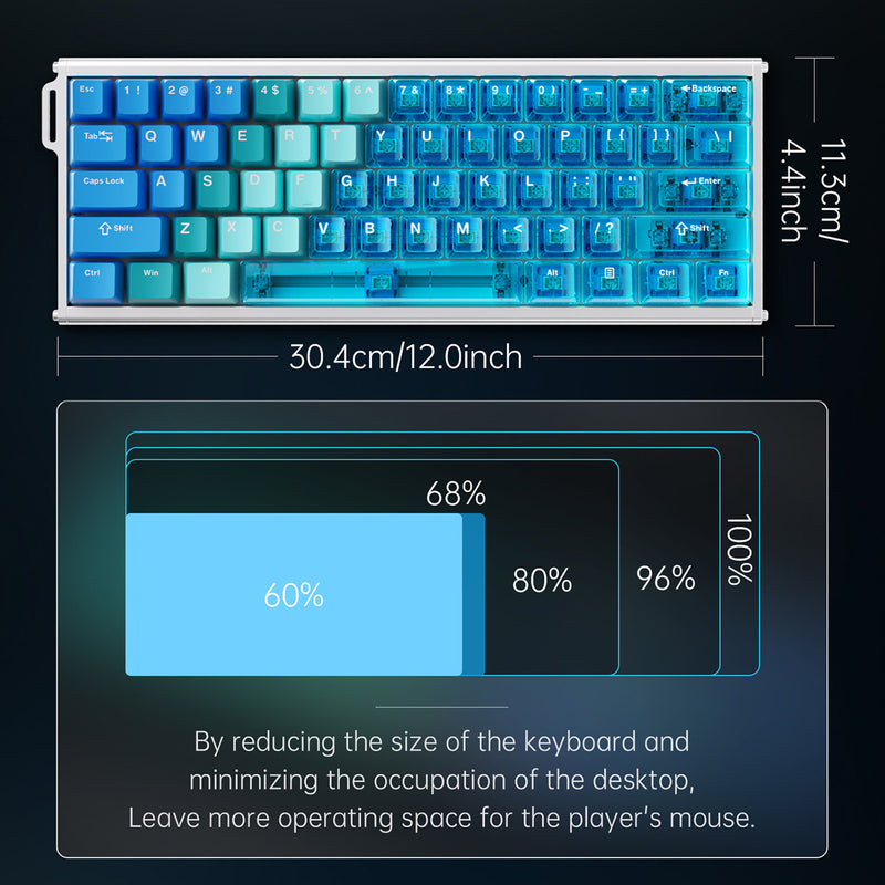 Ajazz ALUX60 RGB Wired 61-Keys Hot-Swappable Mechanical Keyboard 