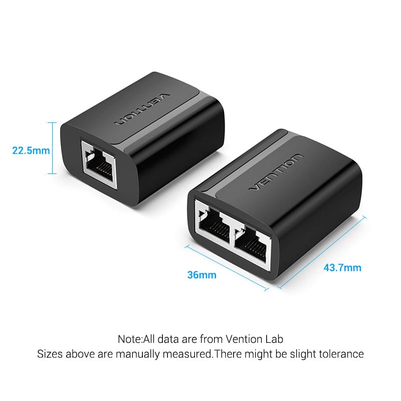 Vention RJ45 PVC Type Splitter Adapter (Black) (IPTB0)