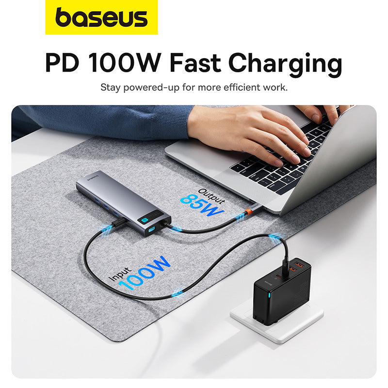 Baseus Metal Gleam Series 11-Port Hub USB-C to HDMI 4K@60Hz + VGA + 3xUSB 3.0 + USB 2.0 + USB-C PD