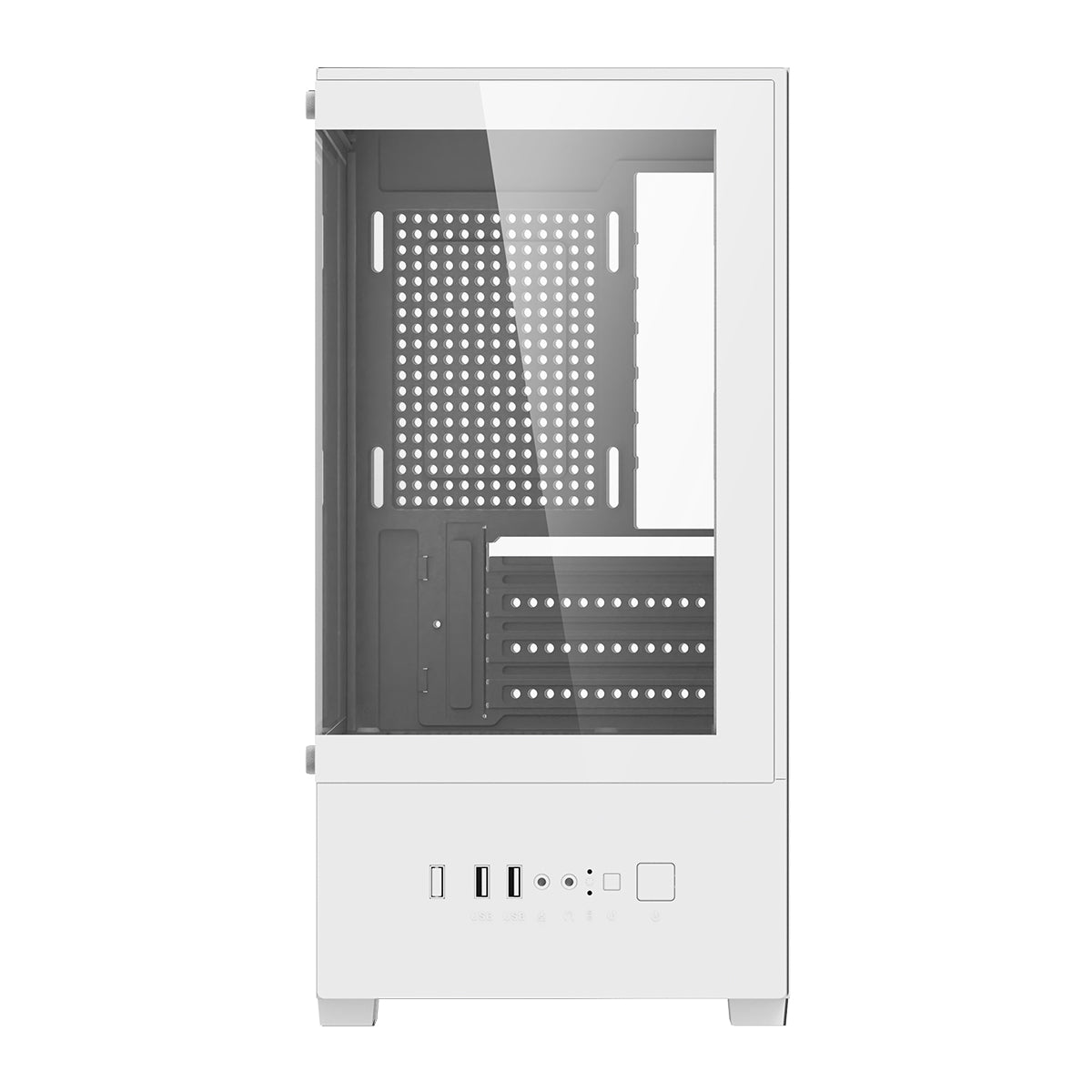 Aigo C196M Standard M-ATX Chassis Tempered Glass Side Panel with 3xCL12 Fans PC Case