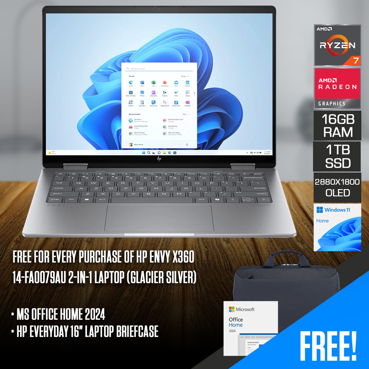 HP Envy x360 14-fa0079AU 2-in-1 Laptop (Glacier Silver) | DataBlitz