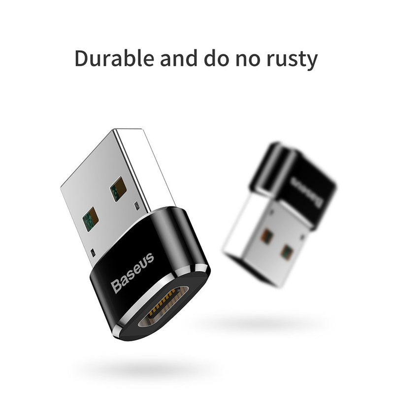 Baseus Mini Type-C Female to USB Male Adapter Converter (Black) (CAAOTG-01)