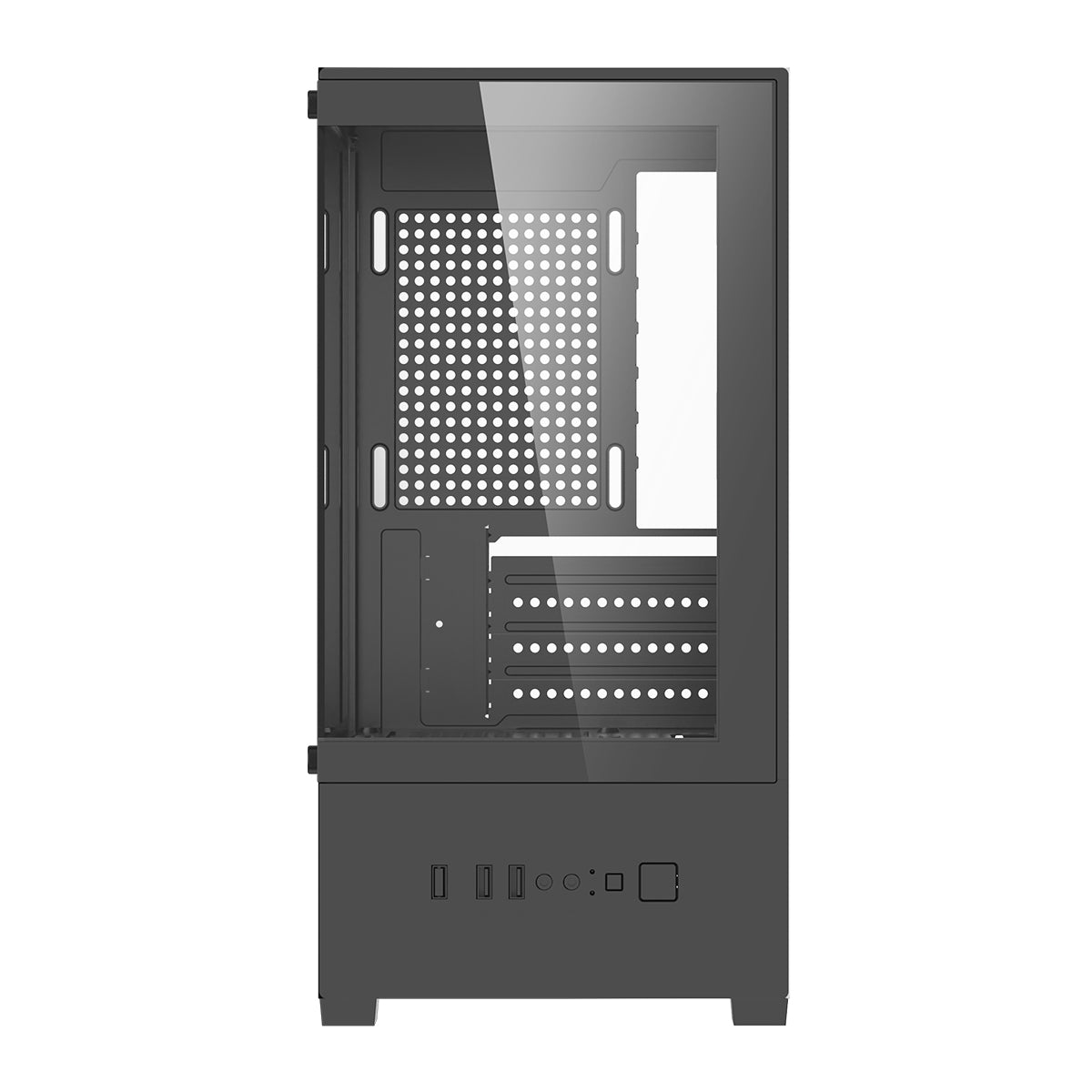 Aigo C196M Standard M-ATX Chassis Tempered Glass Side Panel with 3xCL12 Fans PC Case