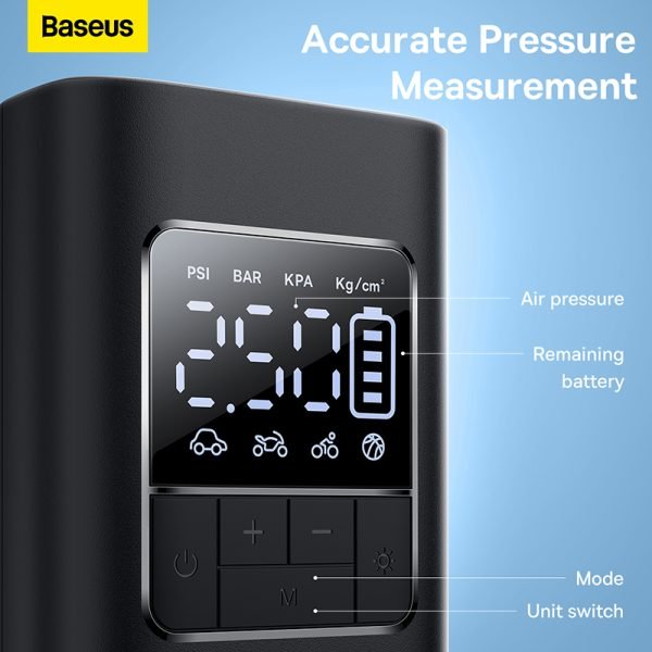 Baseus SuperMini Pro Series Wireless Car Inflator (Cluster Black) (C11159300111-00)