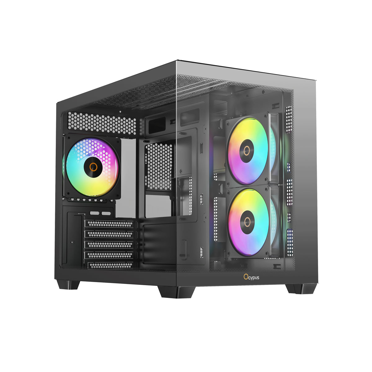 Ocypus Gamma C54 Mini-Tower Panoramic PC Case with ARGB Fans