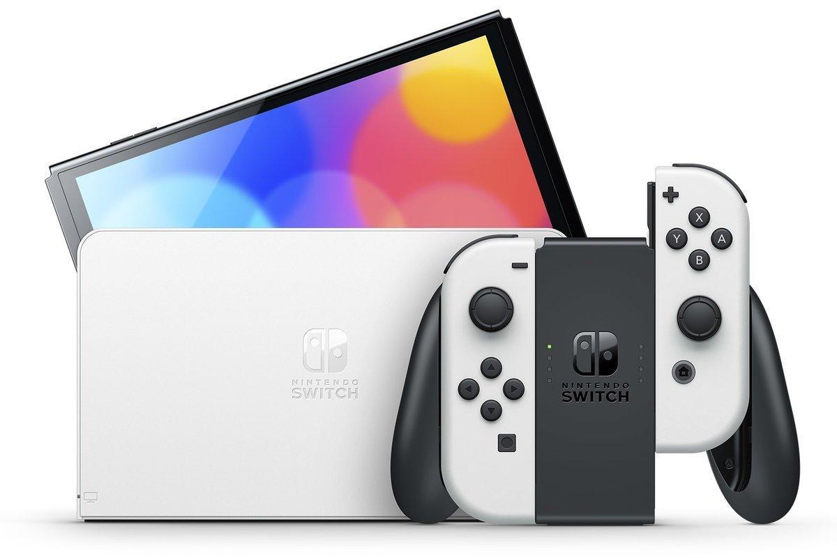 NINTENDO SWITCH OLED CONSOLE WITH WHITE JOYCON (OLED MODEL) - DataBlitz