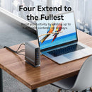 Vention 15-in-1 USB-C MST Docking Station - USB-C to DP + HDMI x 2 + USB 3.2 Gen2 Type-C + USB 3.2 Gen2 Type-A x 2 + USB 3.2 Gen1 Type-C + USB 3.0 + USB 2.0 x 2 + RJ45 + SD + TF + 3.5mm TRRS + PD (TPUH0)