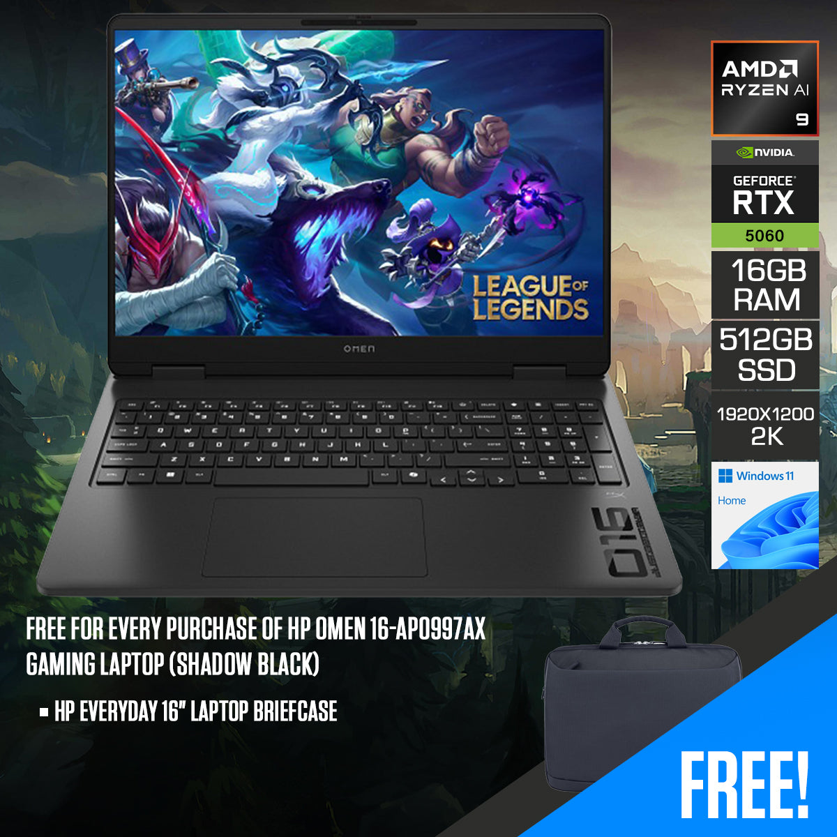 HP OMEN 16-ap0997AX Gaming Laptop (Shadow Black)
