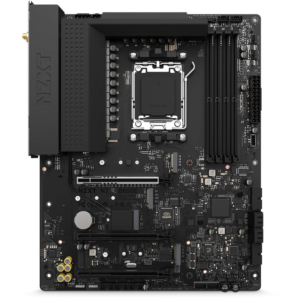 NZXT N7 B650E AMD ATX Motherboard w/ WiFi & NZXT Cam Features (Black) (N7-B65XT-B1)