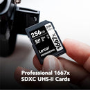 Lexar Professional 1667x 256GB SDXC UHS-II C10 U3 V60 250MB/s Read 120MB/s Write SD Card SILVER Series (LSD256CB1667)