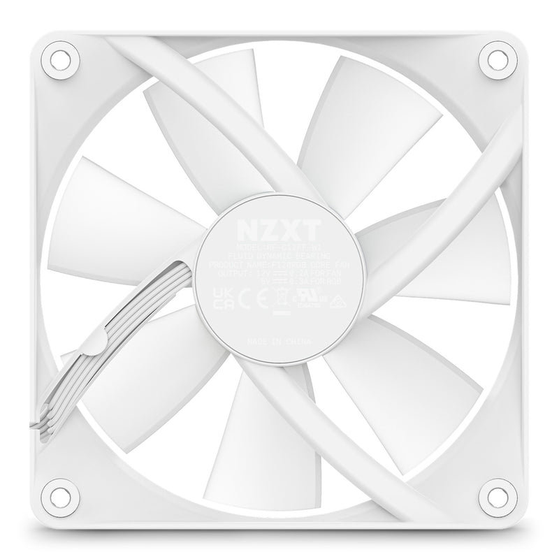 NZXT F120 RGB Core 120MM Hub-Mounted RGB Fan (Matte White)