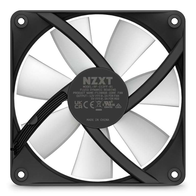 NZXT F120 RGB Core 120MM Hub-Mounted RGB Fan (Matte Black)