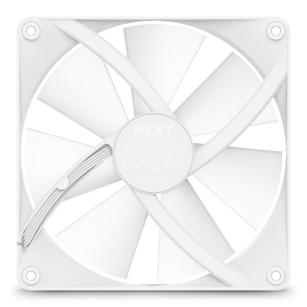 NZXT F140 RGB Core 140MM Hub-Mounted RGB Fan (Matte White)