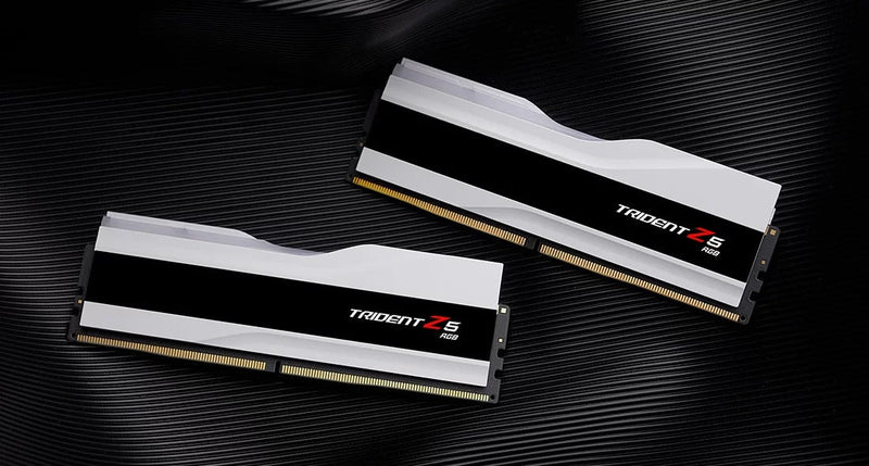 G.Skill Trident Z5 RGB 32GB (2X16GB) DDR5 Intel XMP 6400MHZ CL32-39-39-102 1.40V Desktop Memory (Matte White) (F5-6400J3239G16GX2-TZ5RW)
