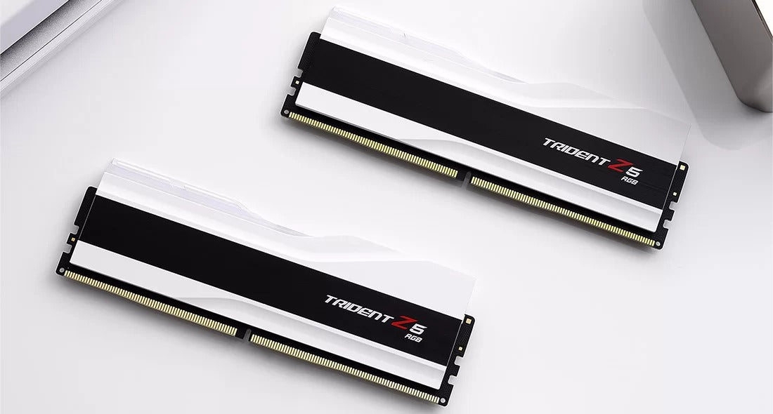 G.Skill Trident Z5 RGB 32GB (2X16GB) DDR5 Intel XMP 6000MHZ CL36-36-36-96 1.35V Desktop Memory (Matte White) (F5-6000J3636F16GX2-TZ5RW)