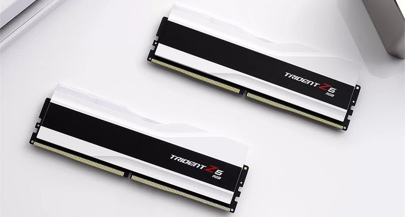 G.Skill Trident Z5 RGB 32GB (2X16GB) DDR5 Intel XMP 6000MHZ CL36-36-36-96 1.35V Desktop Memory (Matte White) (F5-6000J3636F16GX2-TZ5RW)