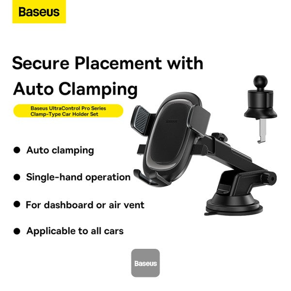 Baseus UltraControl Pro Series Clamp-Type Car Holder Set (Cluster Black) (C40351600113-00)