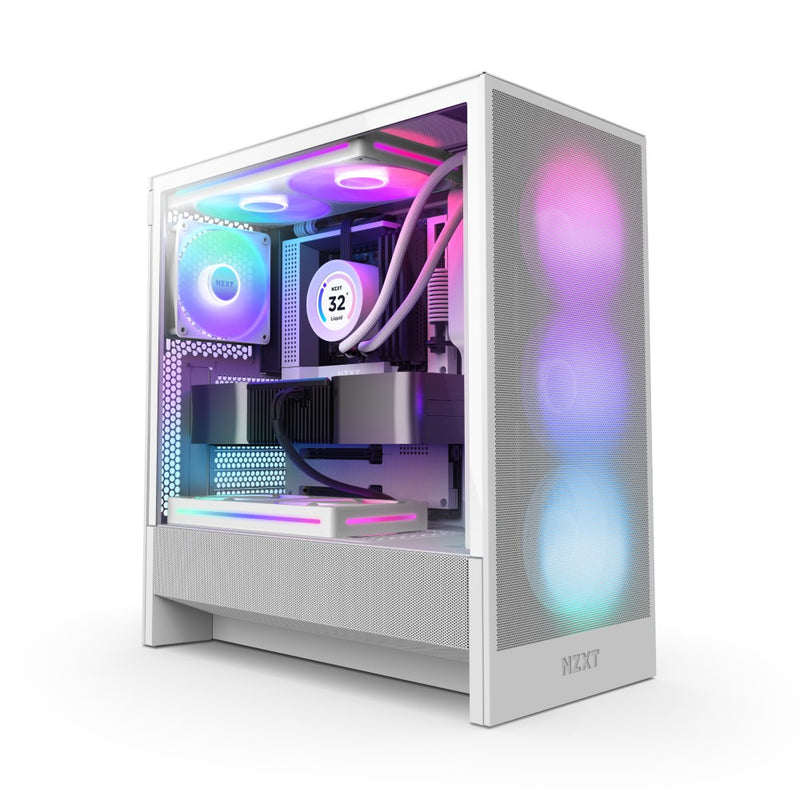 NZXT H5 Flow RGB (2024) Compact ATX Mid-Tower Airflow Case with RGB Fans - DataBlitz