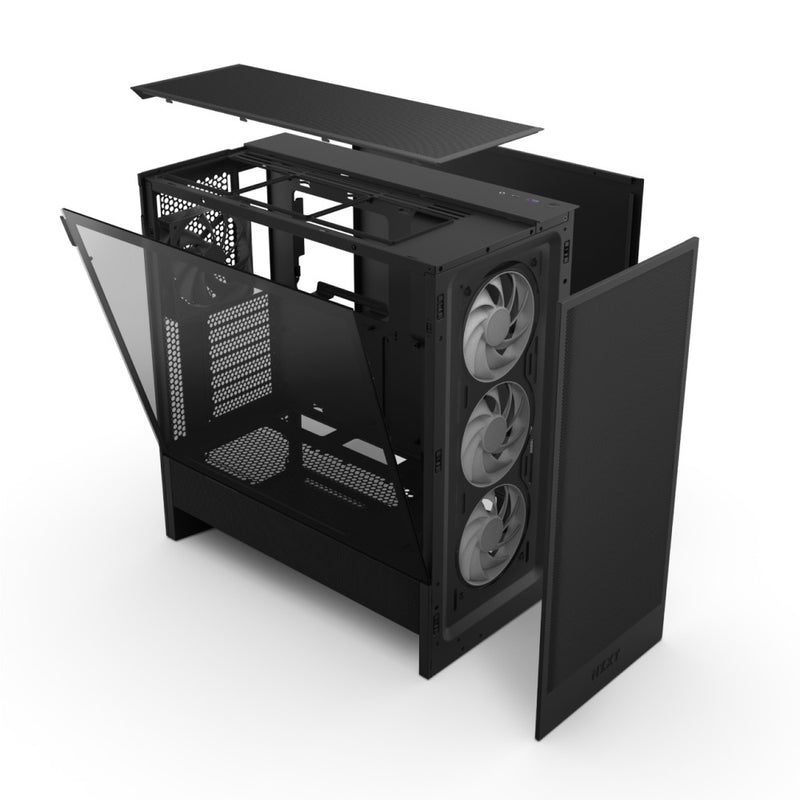 NZXT H5 Flow RGB (2024) Compact ATX Mid-Tower Airflow Case with RGB Fans - DataBlitz