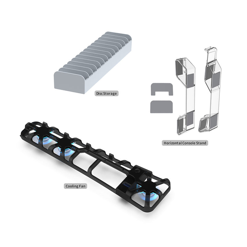 Dobe 3-in-1 Kit includes Horizontal Console Stand / Cooling Fan / Disc Storage for PS5 TP5-35129