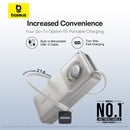 Baseus Free2Pull Power Bank 20000mAh 65W with Retractable USB-C Cable (Lunar Grey) (P10073700843-00)