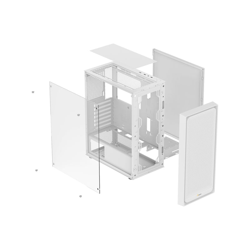 Ocypus Gamma C50 High Airflow Front Panel MATX Case (Black, White)