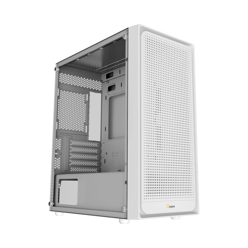 Ocypus Gamma C50 High Airflow Front Panel MATX Case (Black, White)