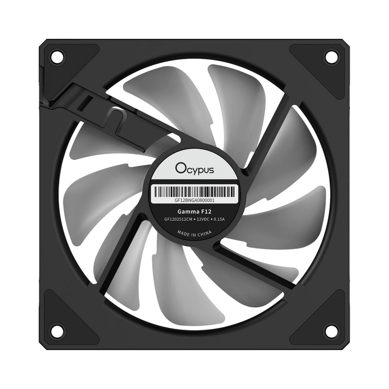 Ocypus Gamma F12 Reverse Blade ARGB 120MM PWM Fan - Single Pack (Black, White)