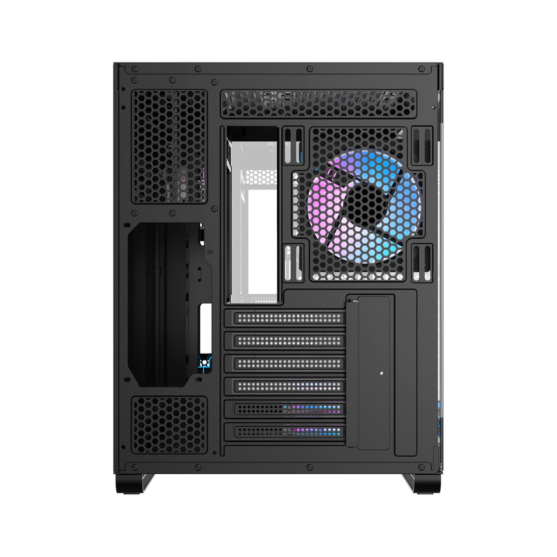 Ocypus Iota C70 RGB Panoramic Mid Tower Case With 6 RGB Fans (Black, White)