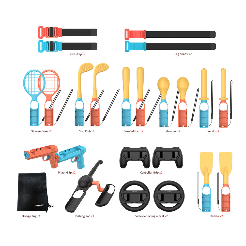 Dobe Motion Gaming Ultimate Bundle 24-in-1 Accessory for Nintendo Switch 2 / Nintendo Switch