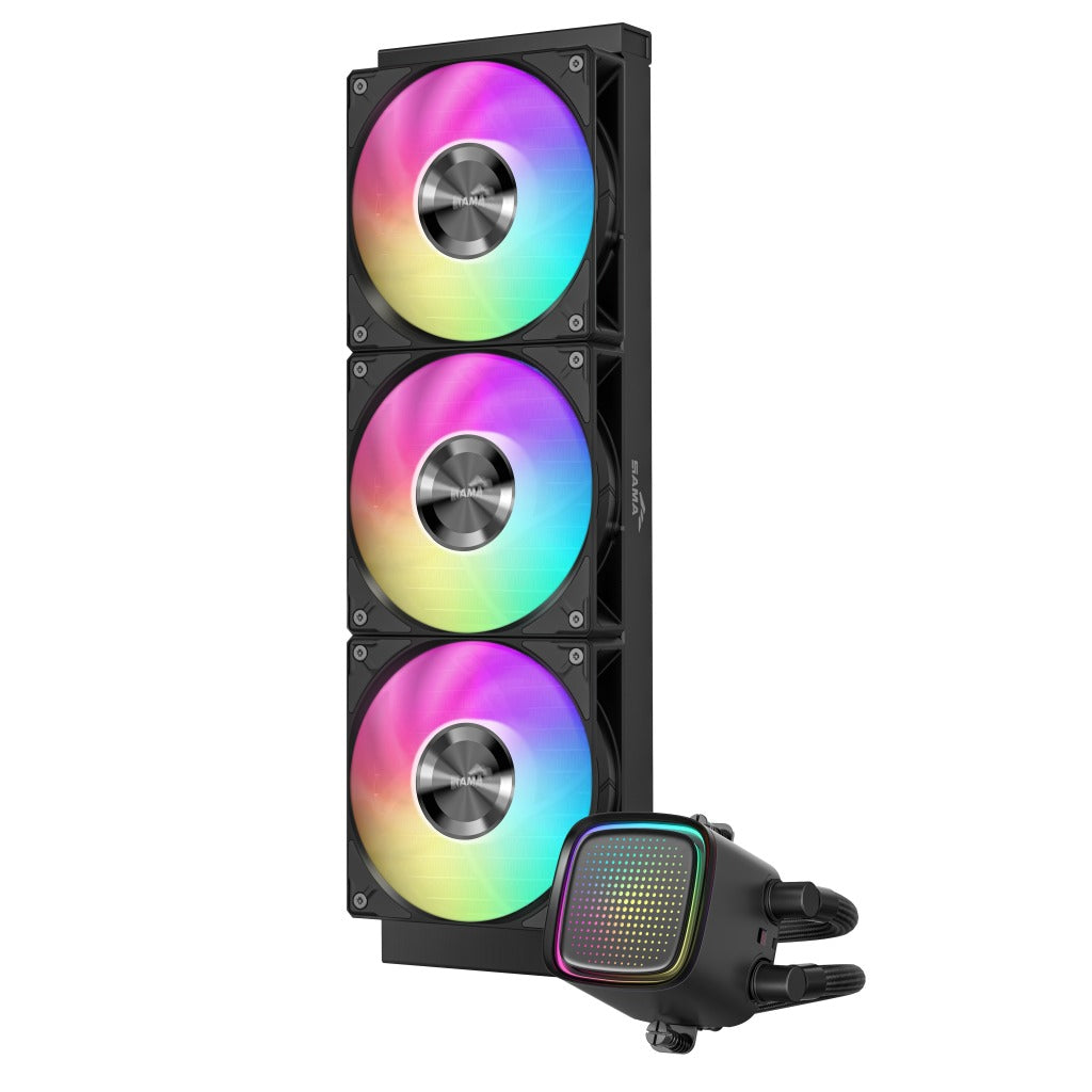 Sama L50 360mm AIO ARGB Liquid CPU Cooler with Dot-Matrix Infinity Mirror Effect | DataBlitz