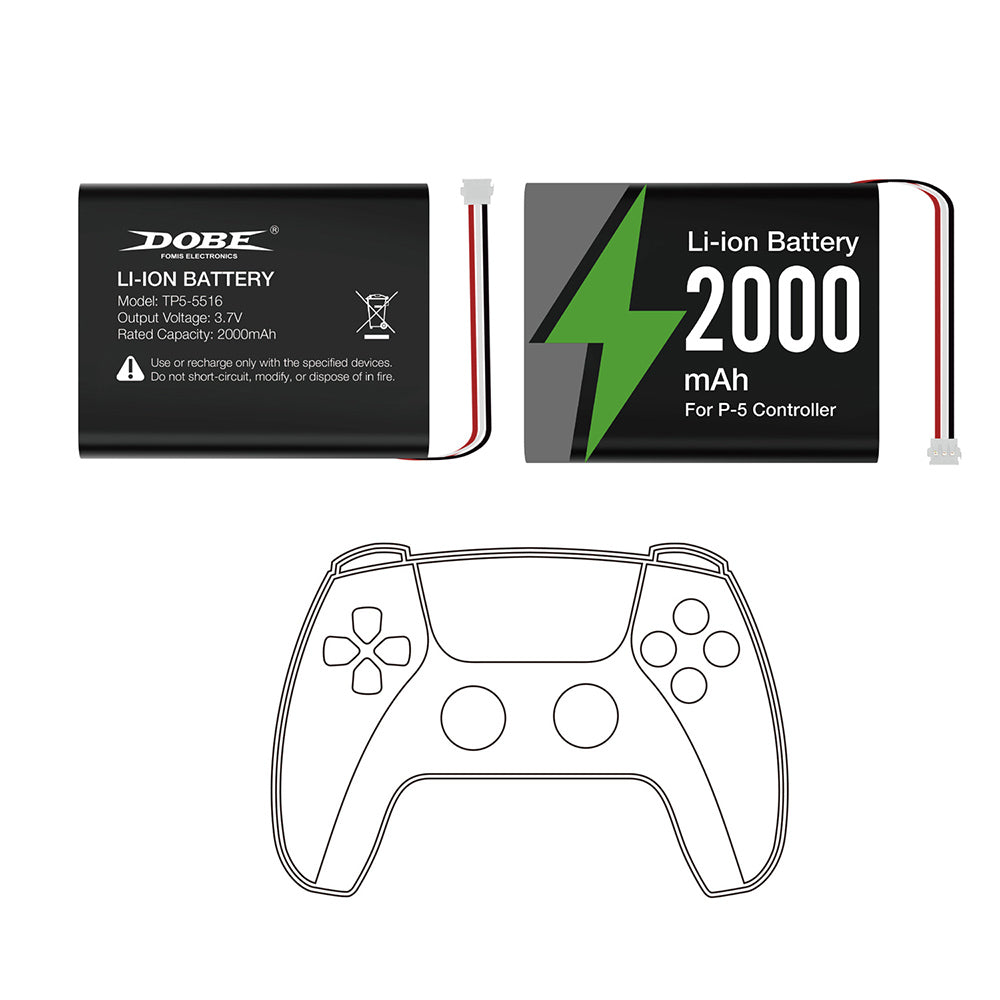Dobe Li-ion 2000mAH Replacement Battery Pack for PS5 Controller TP5-5516