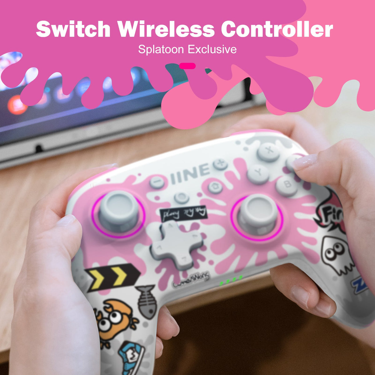 IINE Switch Controller NFC Pink & White (L708)