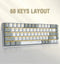 E-Yooso Z-686 Yellow Single Light 68 Keys Hot-Swappable Wired Mechanical Keyboard White/Grey