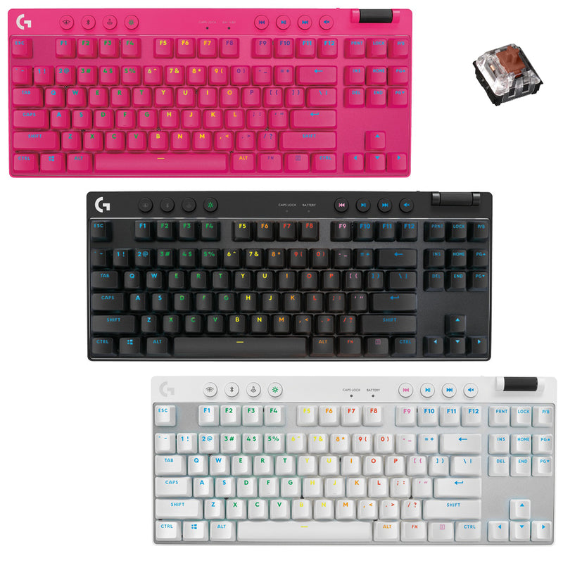 Logitech G Pro X TKL Lightspeed Gaming Keyboard (GX Brown Tactile) (White, Black, Magenta)