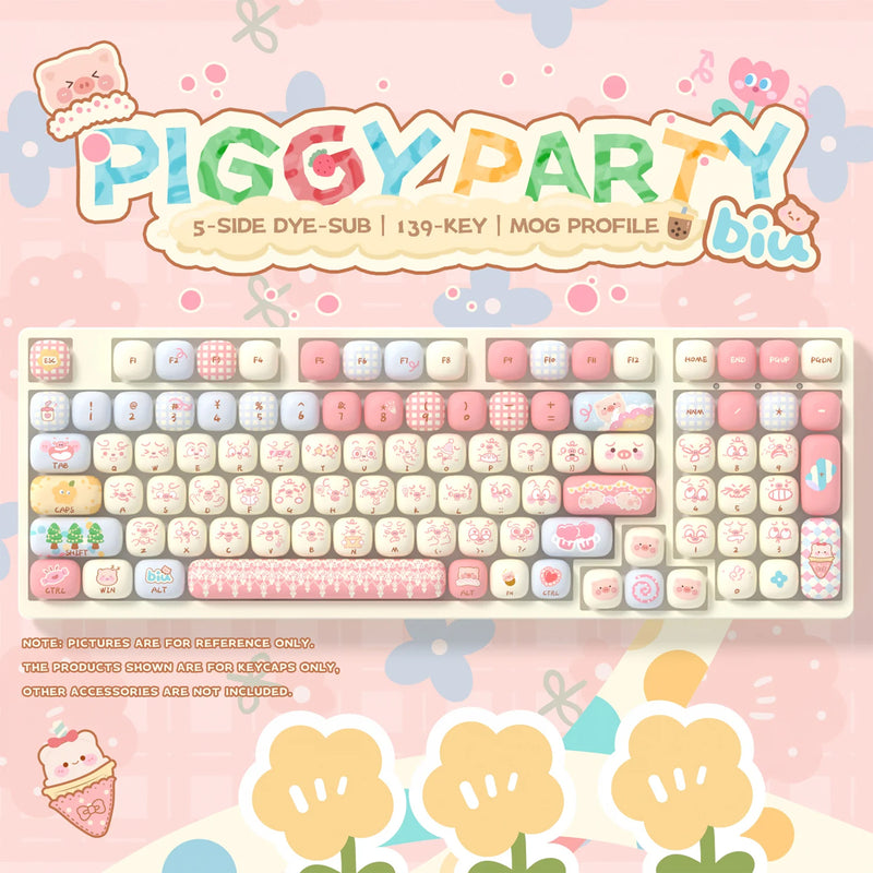 Akko Piggy Party Keycap Set MOG Profile 139 Keys | DataBlitz