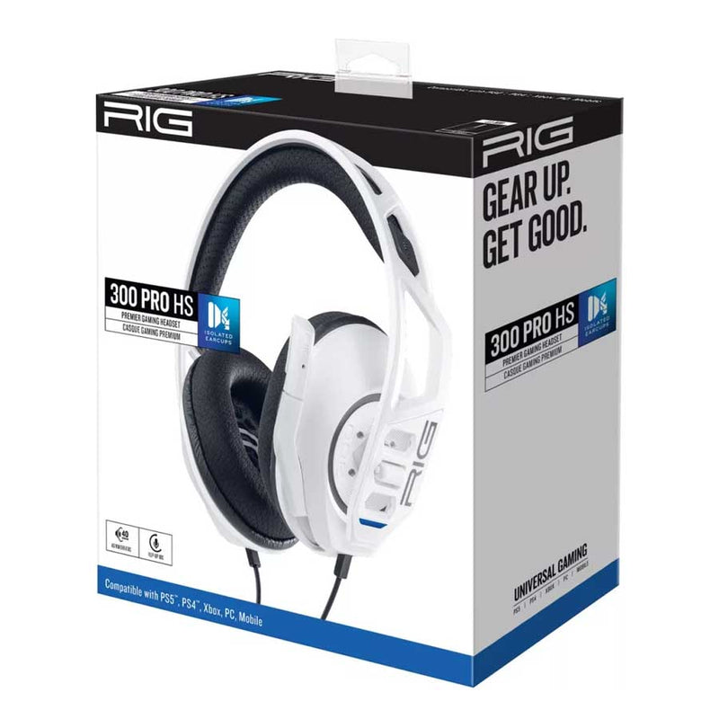 Nacon RIG 300 Pro HS Gaming Headset for PS5/ PS4/ Xbox/ PC/ Mobile (White) (RIG300PROHSW)
