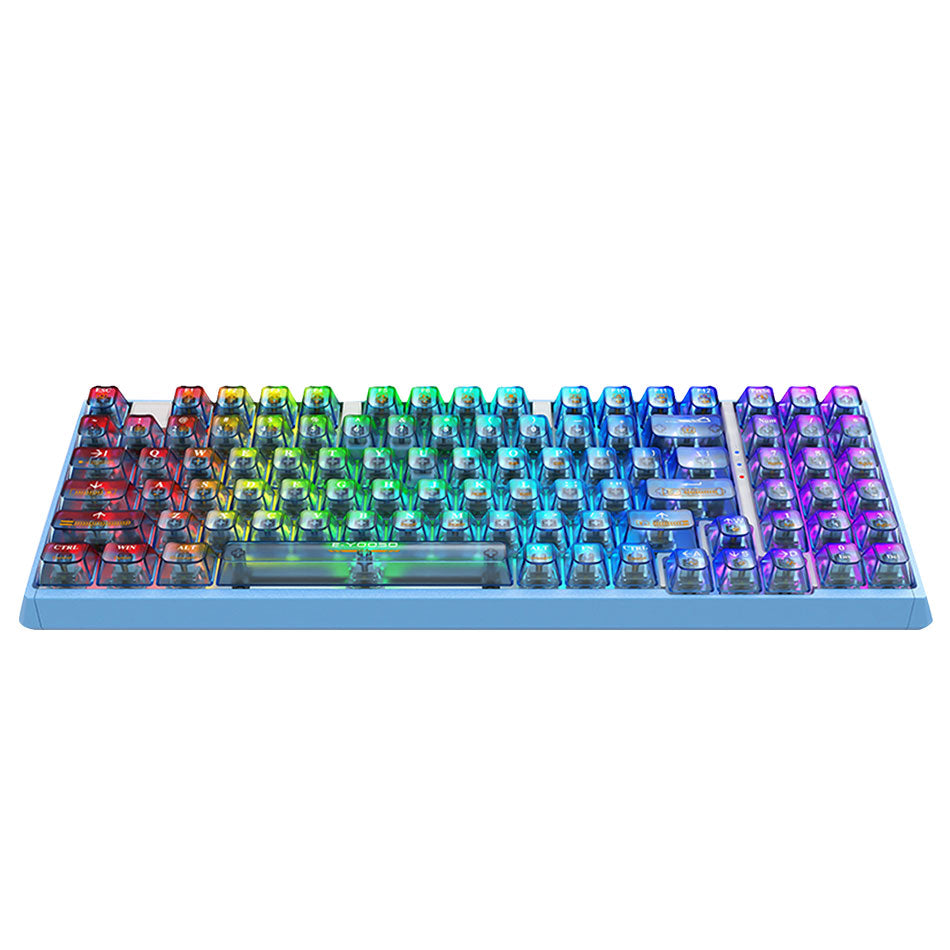 E-Yooso Z-94J Tri-Mode RGB 94-Keys Hot-Swappable Mechanical Keyboard Cystal Blue
