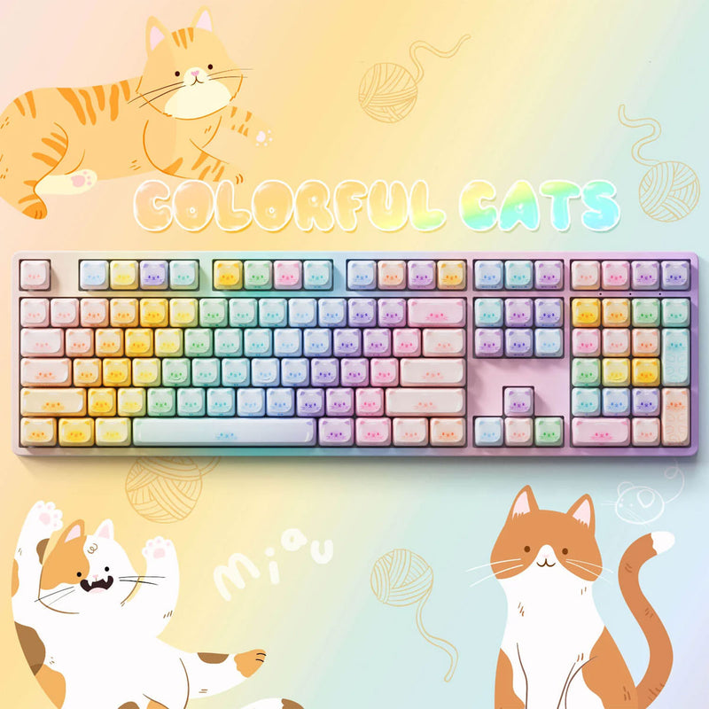 Akko Colorful Cats Keycap Set MAO Profile 142 Keys