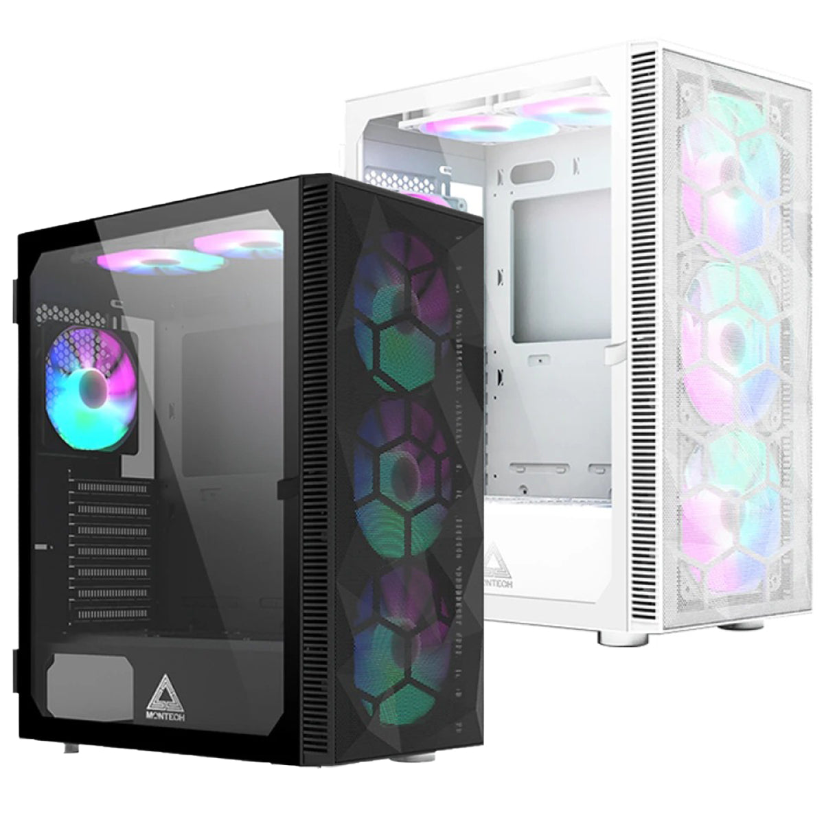 Montech X3 Mesh Mid Tower PC Case (Black, White)