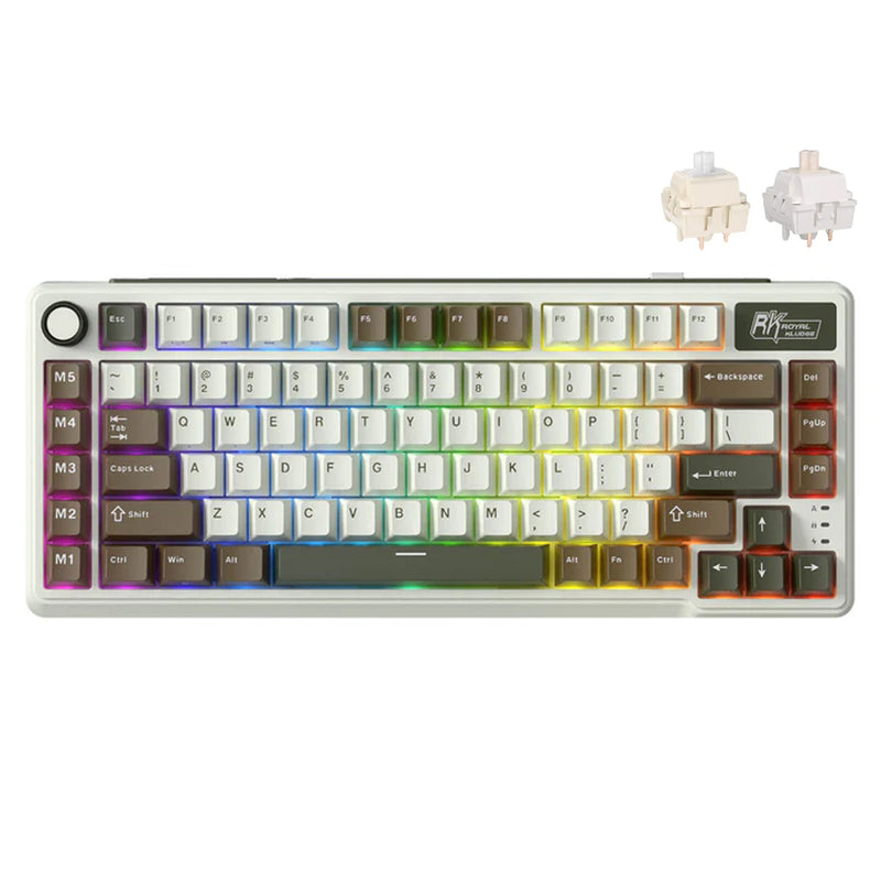Royal Kludge RK L75 Tri-Mode RGB 85 Keys Hot-Swappable Mechanical Keyboard Palm Green